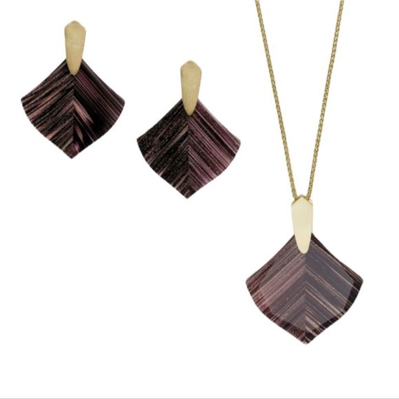 Kendra Scott Jewelry - KENDRA SCOTT "Aislinn" Necklace and "Astoria" Earrings in Brown Dust